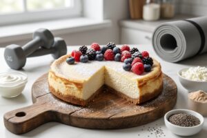 high protein kaesekuchen gesunde rezeptoption fuer fitness fans